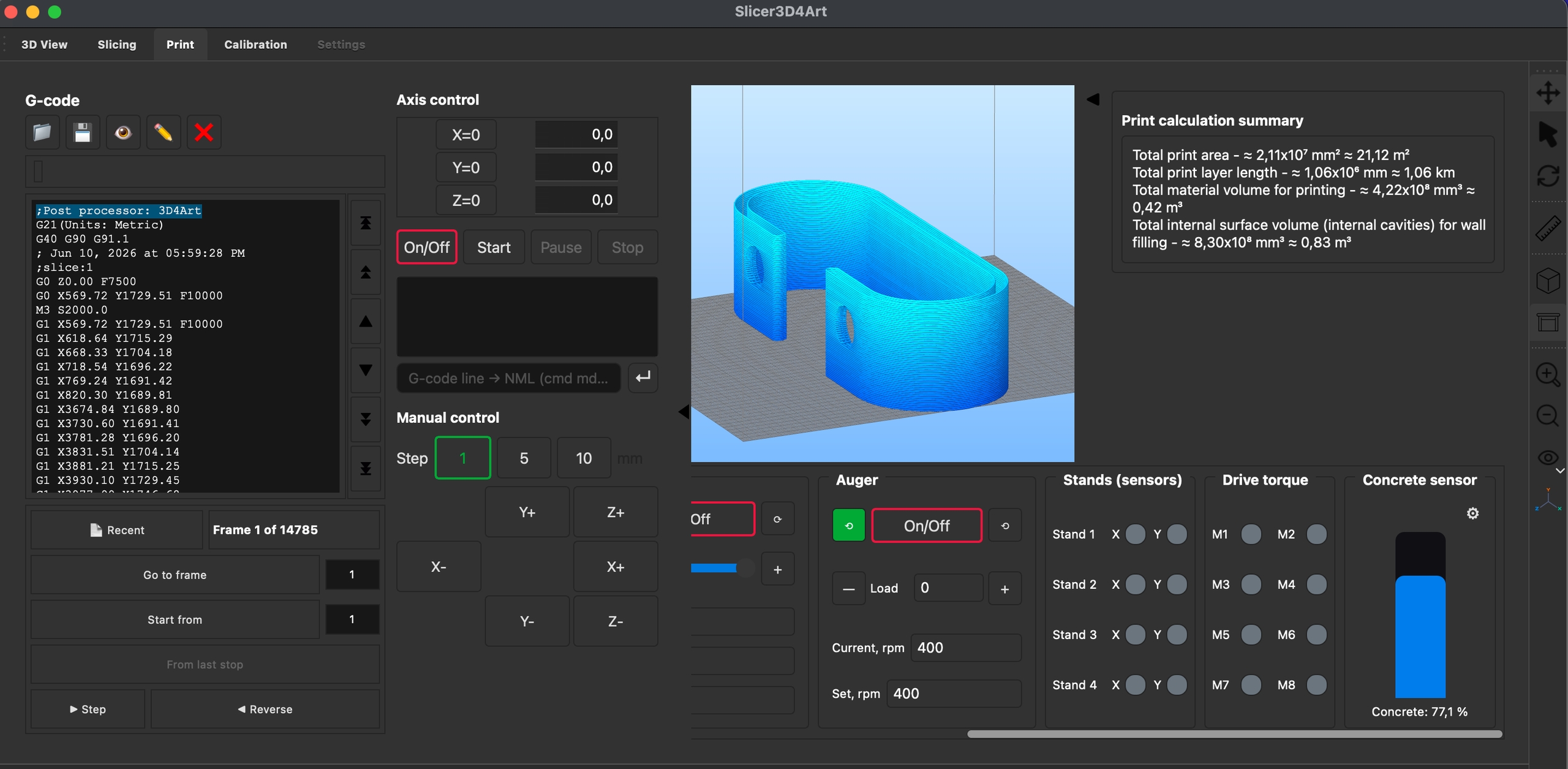 3D4Art Slicer model preparation workspace