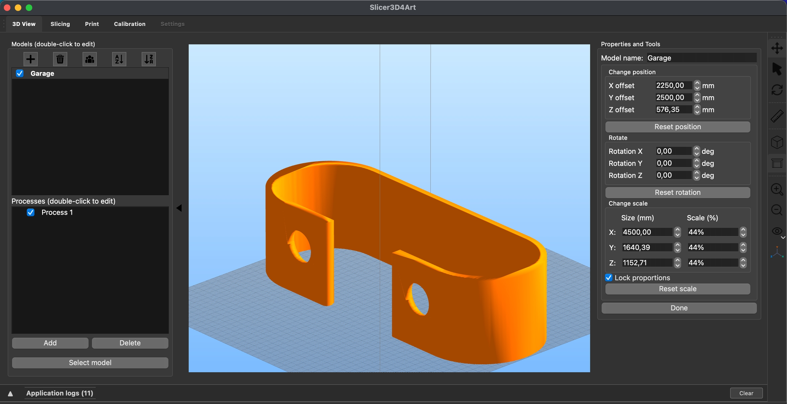 3D4Art Slicer print process visualization screen
